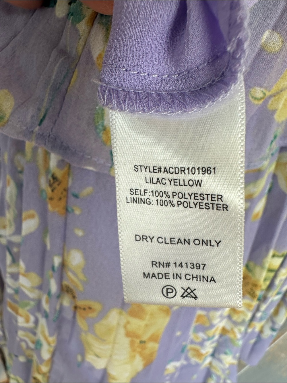 ASTR The Label Zaida Tiered Pleated Side Slit Maxi Dress Lavender Yellow Sz M - Picture 15 of 16